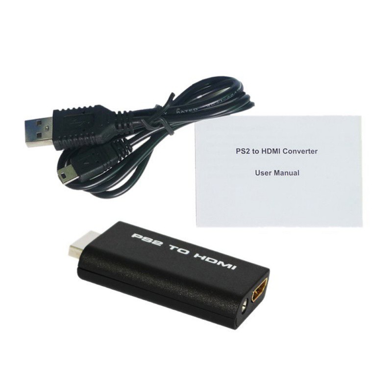 Bộ đầu chuyển đổi tín hiệu PS2 sang HDMI đầu ra 3.5mm kèm dây cáp tiện dụng