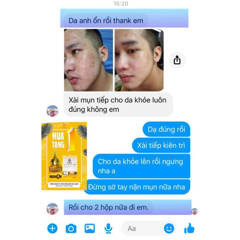 Kem Mụn Bamboo tặng sữa rửa mặt hoa gạo bamboo