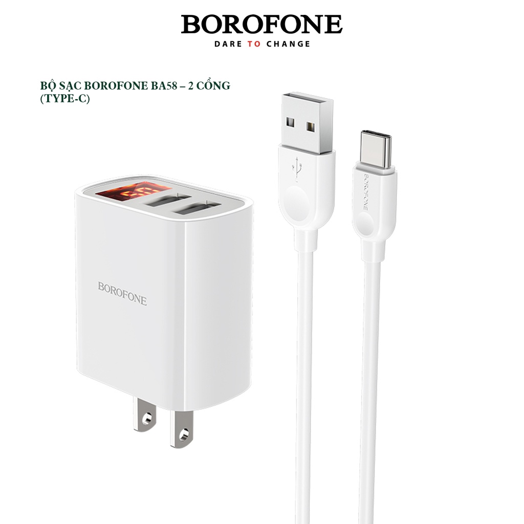 Bộ sạc 2 cổng Borofone BA58 - AK Mobile