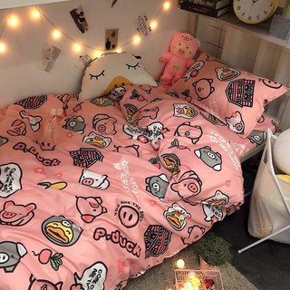 Sét chăn ga cotton poly lợn hồng mới