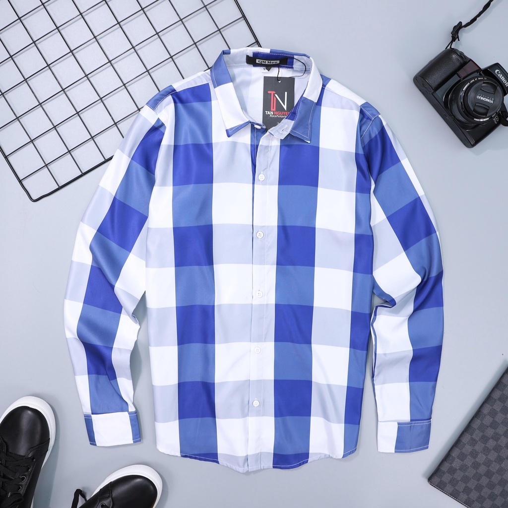 Áo sơ mi nam dài tay ⚡LỊCH LÃM - ĐẲNG CẤP⚡ Họa tiết caro chất liệu lụa Twill mềm mịn siêu mát | BigBuy360 - bigbuy360.vn