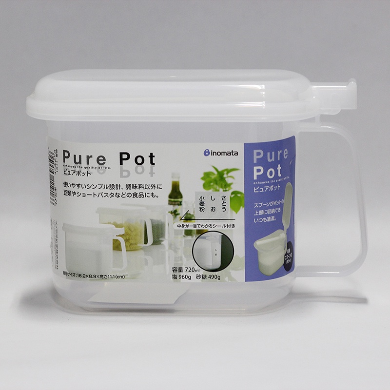 Hộp đựng gia vị có nắp bật kèm thìa Inomata 720ml NHẬT BẢN