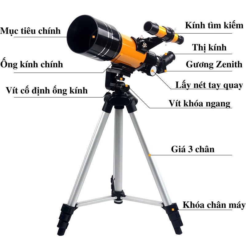 Kính viễn vọng thiên văn 70300 ngắm bầu trời công suất cao, độ nét cao, kính thiên văn học dành cho trẻ con khám phá