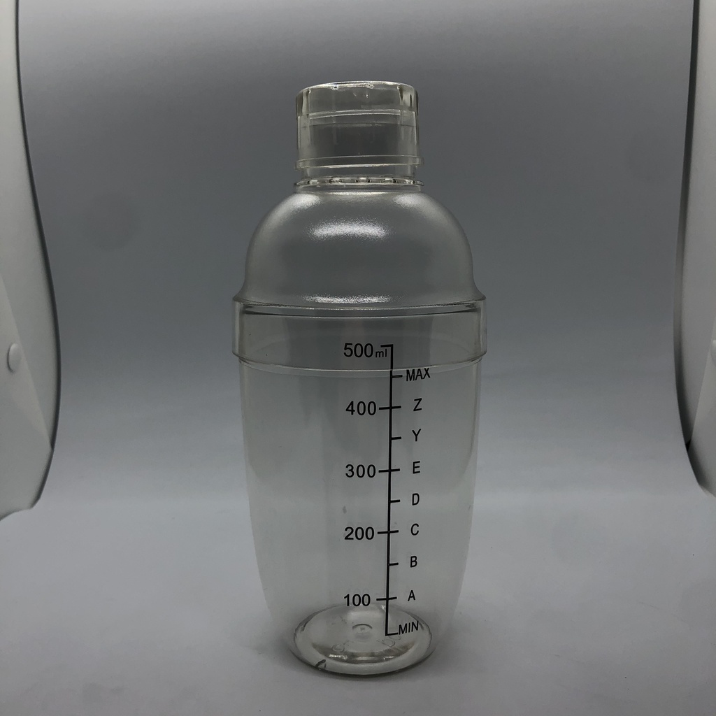 Bình lắc Shaker pha chế nhựa chia vạch đen 350ml - 500ml - 700ml  Cao Cấp chất dày siêu bền