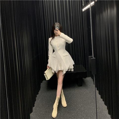Bộ Áo Khoác Vest Đen Cao Cấp Phối Lưới + Chân Váy Lưng Cao Thời Trang Mùa Xuân Cho Nữ