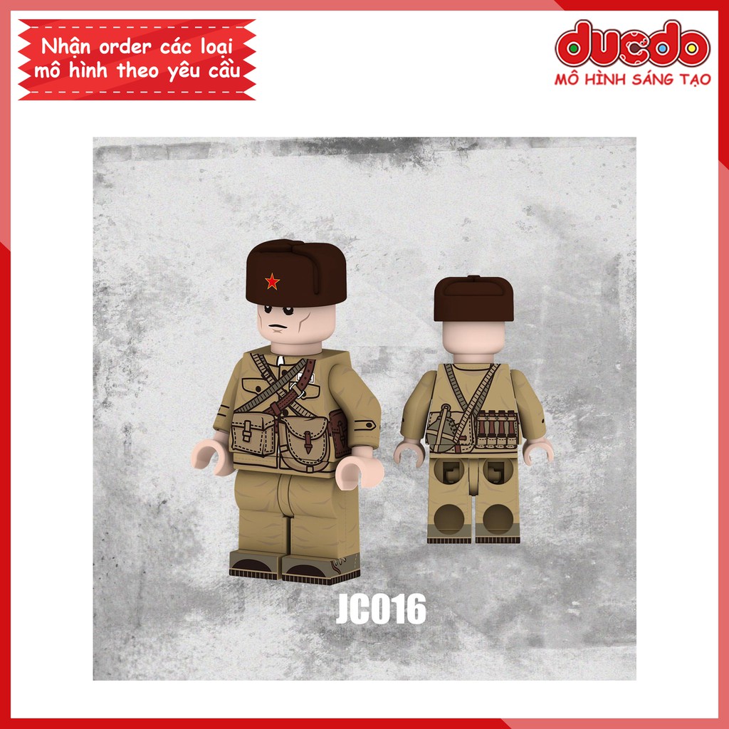 Minifigures chiến binh Army trong chiến tranh thế giới - Đồ chơi Lắp ghép Xếp hình Mô hình Mini WW2 JA015-018 JC013-016