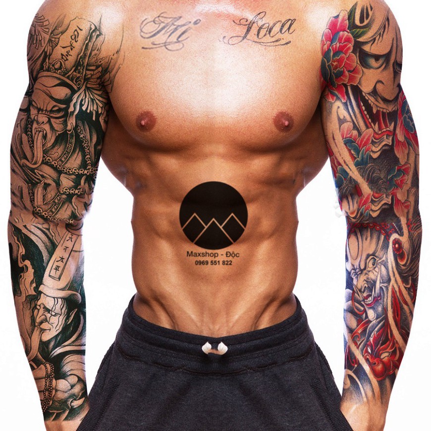 HÌNH XĂM GIẢ TATOO RỒNG PHƯỢNG DÁN KÍN TAY CHÂN