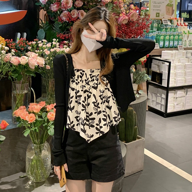 Áo hai dây nữ ZHELIHANGFEI họa tiết hoa gợi cảm thời trang