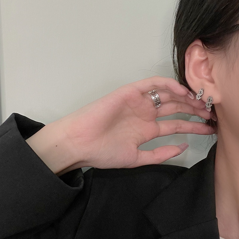 Khuyên tai kim loại đơn giản thời trang Unisex