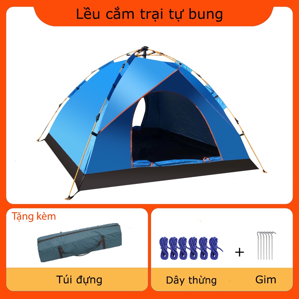 Lều Cắm Trại Tự Bung, Liều cắm trại 4 Người 2 Người Chống Mưa Cao Cấp- Sweet camping