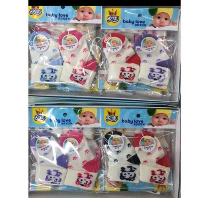 Túi 2 Đôi Tất Cho Bé Sơ Sinh 0-6 Tháng