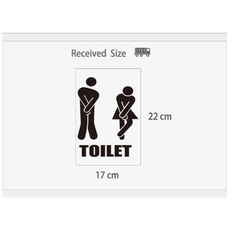 Decal giấy dán tường - Toilet trai gái đen tiện dụng