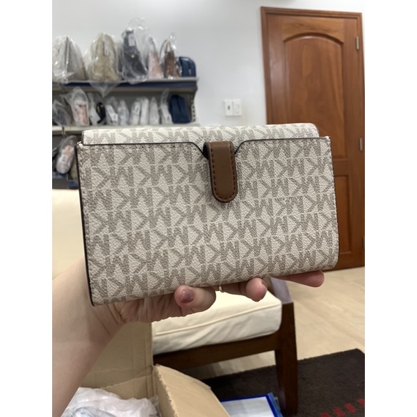 Túi ví mini MK Jet Set trắng logo AUTHENTIC