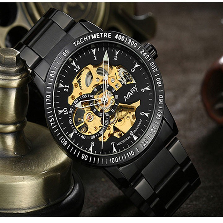 Đồng hồ nam cơ Nary chống nước chính hãng dây thép không rỉ SP609 (Nhiều màu) | BigBuy360 - bigbuy360.vn