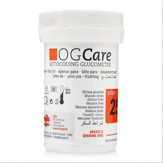 Que thử đường huyết ogcare hộp 25 que - dùng cho máy đo đường huyết ogcare