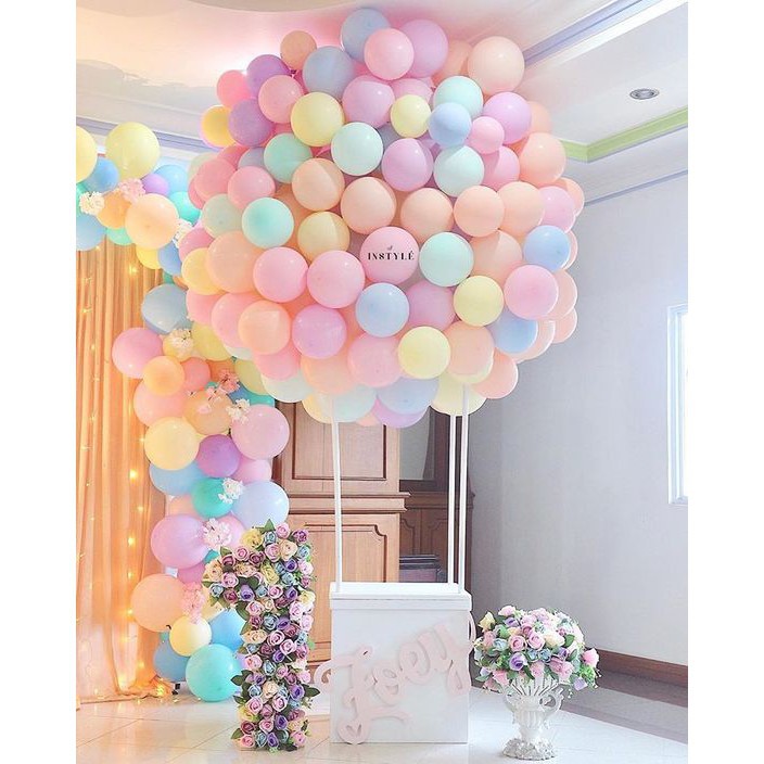 SET 25 BÓNG BAY PHỤ KIỆN TRANG TRÍ SINH  NHẬT -  MÀU PASTEL - LOẠI DÀY - TO 10 INCH - CÓ BẢNG MÀU