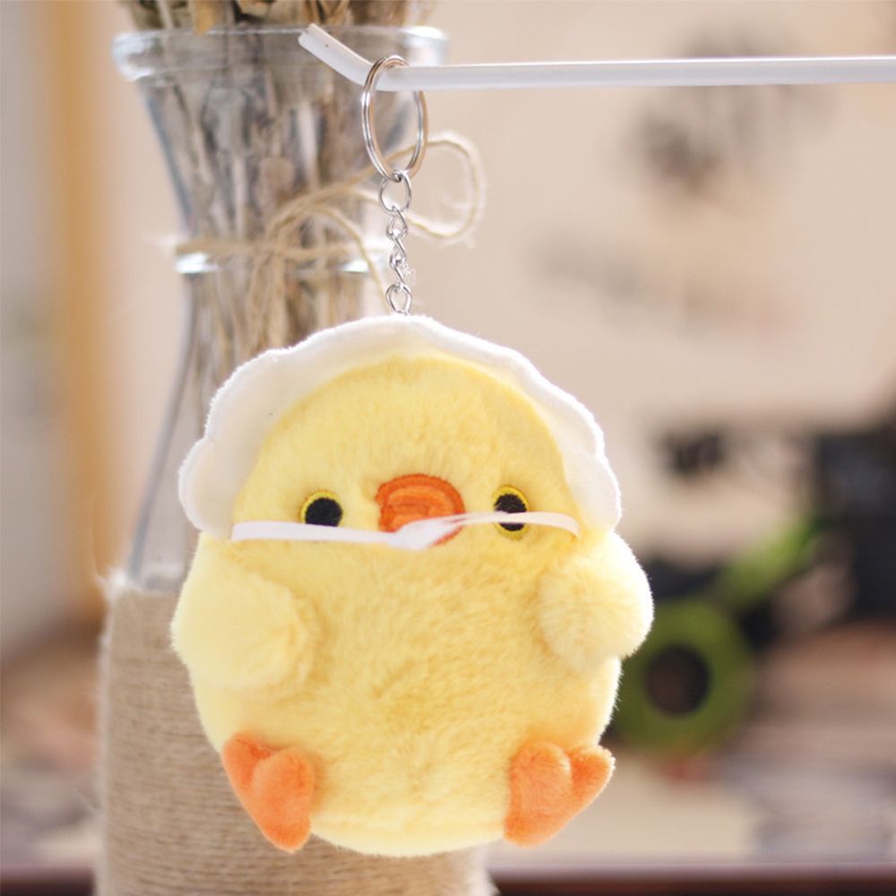 Móc khóa hình gà con nhồi bông đáng yêu
