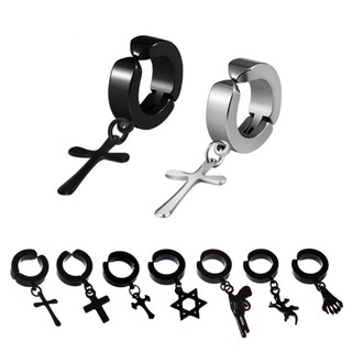 Khuyên tai kẹp hình LỤC GIÁC và THẬP TỰ bằng Titan (1 chiếc)