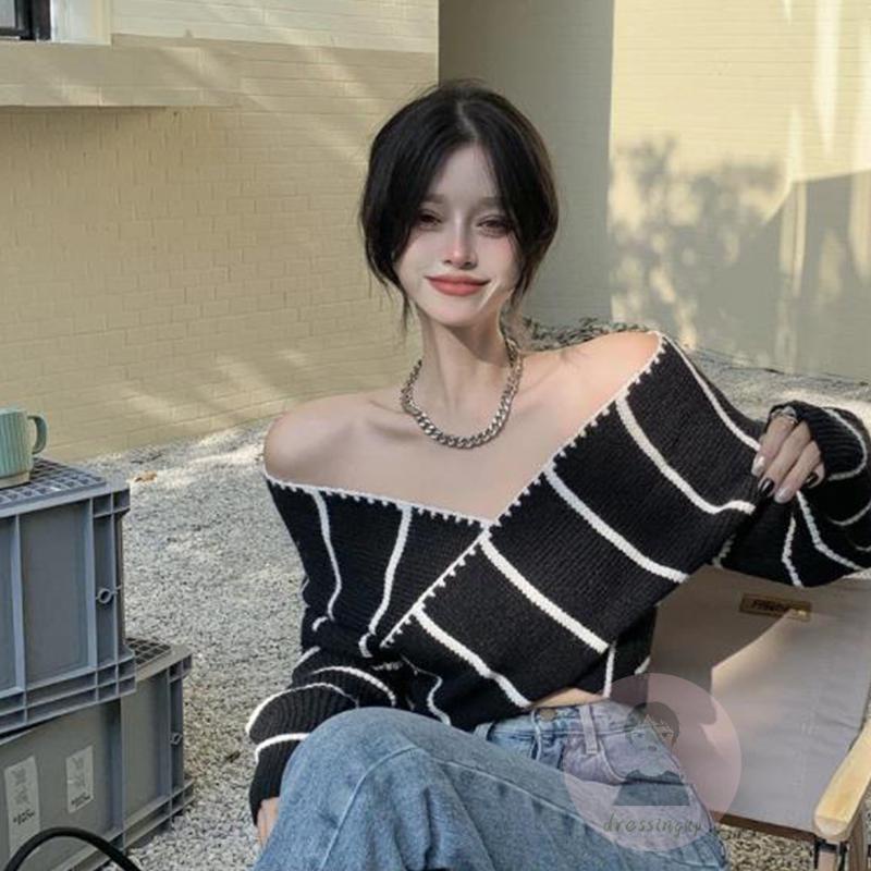 Áo Thun Dài Tay Trễ Vai Phong Cách Trẻ Trung Cá Tính Dành Cho Nữ