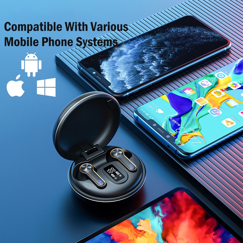 Tai nghe không dây SPRISE H7 TWS kết nối Bluetooth chống thấm nước có màn hình LED cho vivo oppo