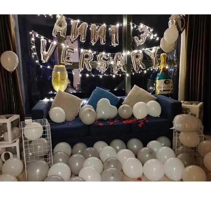 [Ảnh thật] Set trang trí anniversary, kỷ niệm cặp tình nhân lãng mạn TẶNG KÈM bơm bóng, keo dán tùy combo