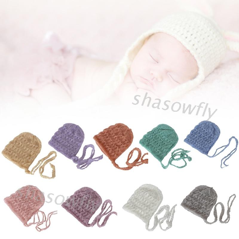 Mũ beanie Trùm Đầu Mềm Mại Dùng Làm Đạo Cụ Chụp Ảnh Cho Bé Sơ Sinh