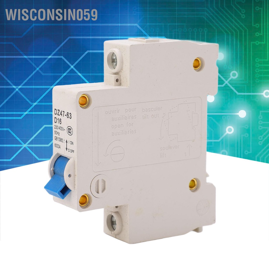 Wisconsin059 Bộ ngắt mạch thu nhỏ 63A 4500A Công suất Thiết bị bảo vệ dòng điện tắc 2