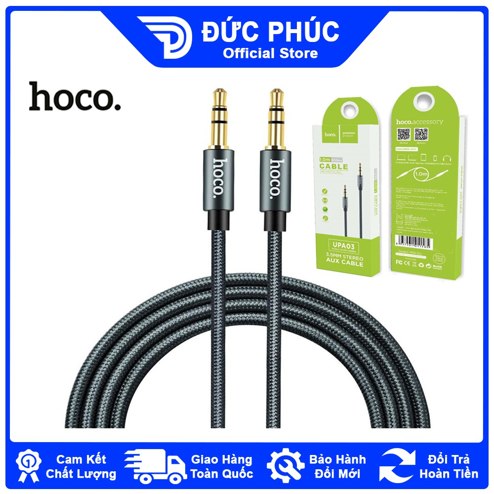 CÁP LOA Hoco UPA03 AUX, Jack âm thanh 3.5mm, dài 1m - Chính Hãng