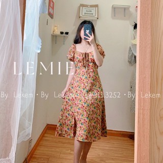 Váy hoa rúm ngực tay bồng hót hít kèm ảnh thật video ❤️❤️