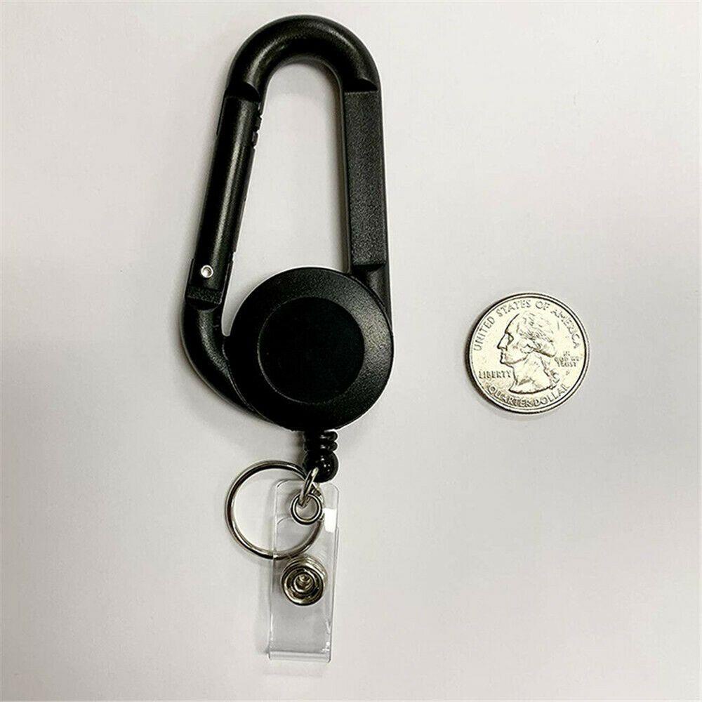 ✣HS✣ Black Color ID Card Holder Keychain Anti Lost Key Ring Badge Reel Clip New Retractable Mulitifunctional Belt Rope Lanyard Clip