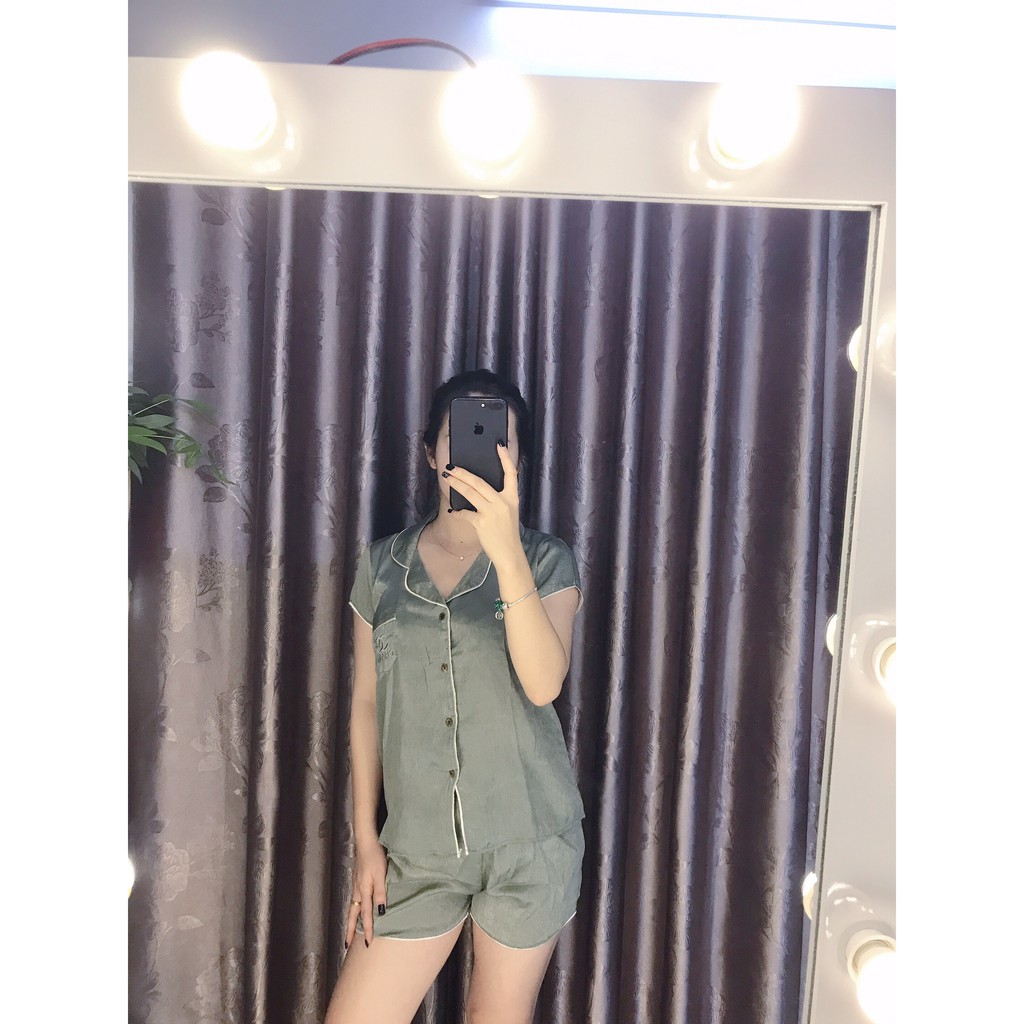 Bộ Đùi Pizama, Chất Satin lụa thái