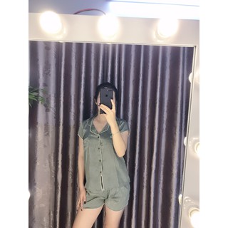 Bộ Đùi Pizama, Chất Satin lụa thái