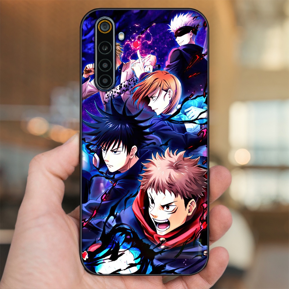Ốp lưng Realme 6, 6 Pro viền đen in hình Yuji Jujutsu Kaisen