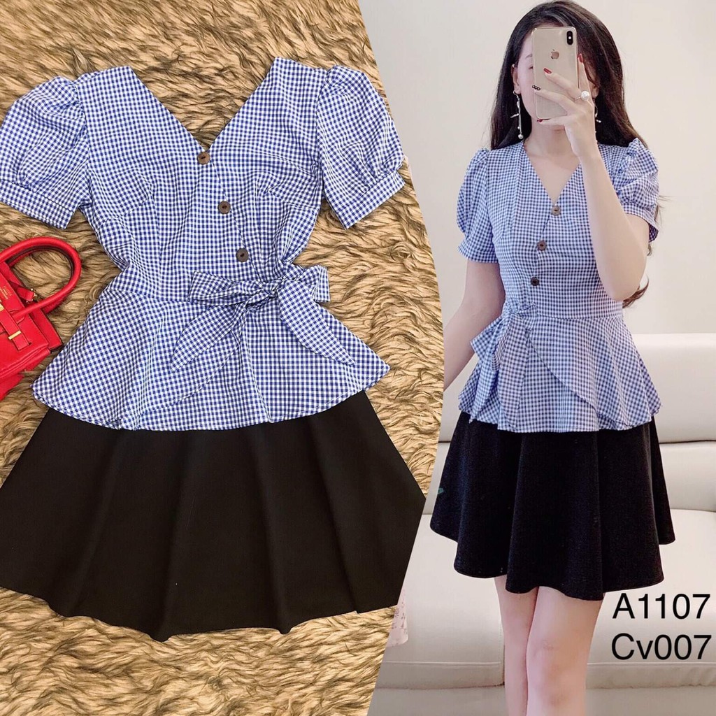 ❣️FREESHIP❣️ Áo sọc thắt nơ eo dễ thương Hottrend - Hàng thiết kế chuẩn