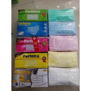 Combo 5 hộp khẩu trang 5 màu cao cấp perfetta