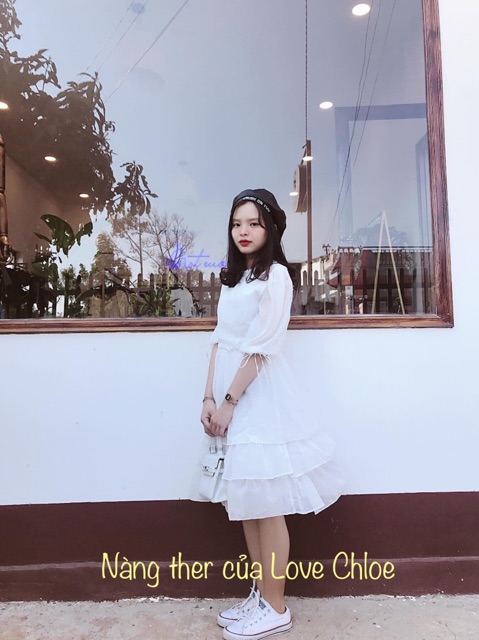Đầm babydoll bèo trắng / Đầm Bánh Bèo
