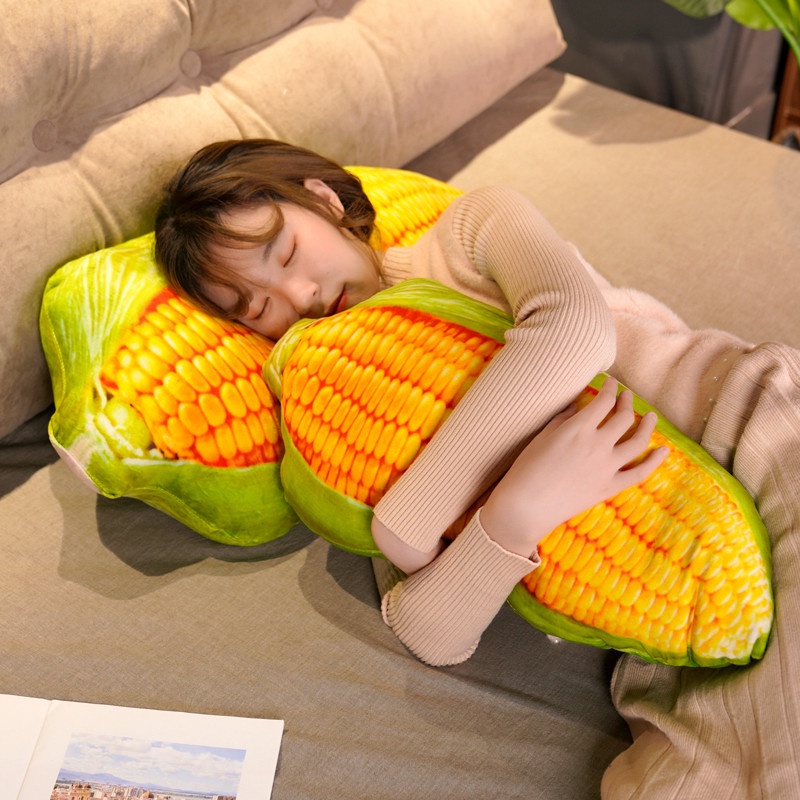 Gối ôm ngủ Gối tựa lưng Thú bông hình trái bắp ngô 3D dễ thương (25cm---&gt;90cm)