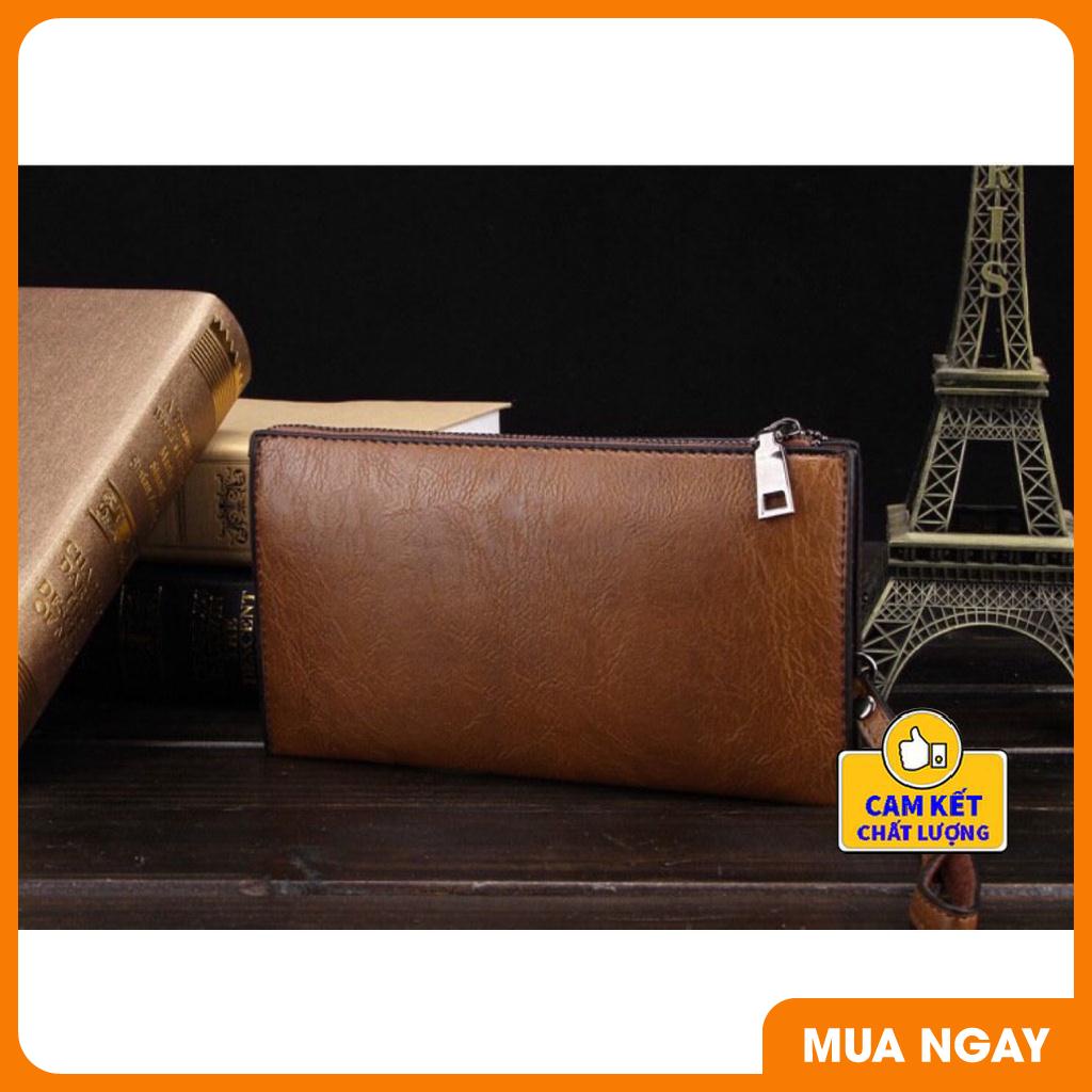 Ví Bóp Dài Da Mềm Đẹp Cầm Tay Nam Nữ Cao Cấp Kiểu Dáng BULUO 1 Ngăn Khóa Thành 2 Ngăn Lớn Kèm Dây Đeo Thời Trang ST955