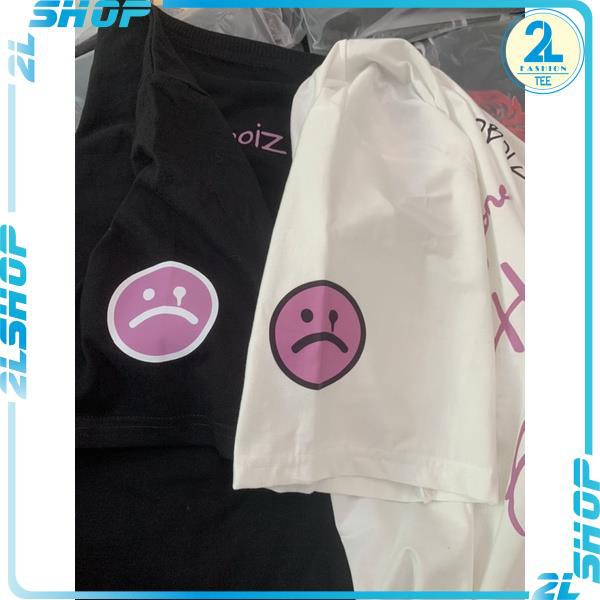 Áo thun unisex tay lỡ Sadboiz tím  logo mặt buồn - áo phông nam nữ form rộng tay lỡ có logo tay (ảnh thật- clip thật)