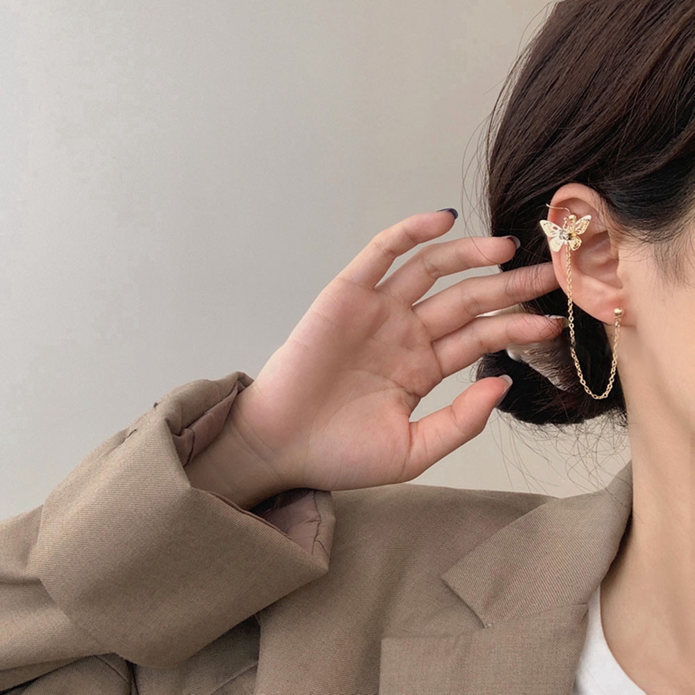 Khuyên Tai Dáng Dài Họa Tiết Bướm Phong Cách Hàn Quốc (chỉ một cái)