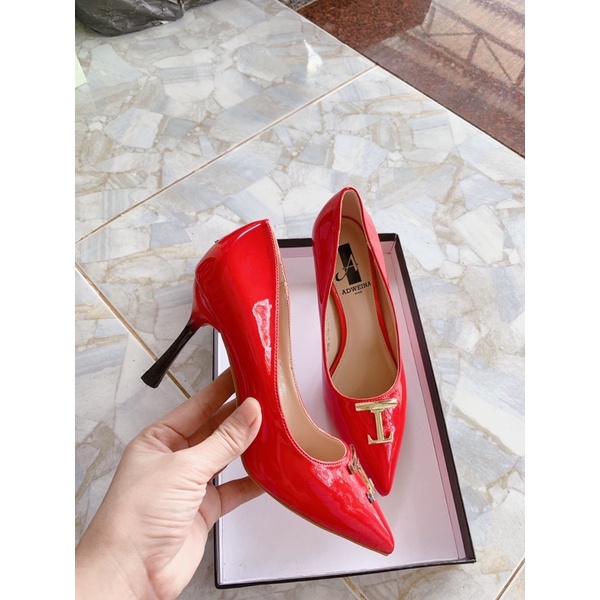 👠 giày công sở gót cao 7p da bóng lót êm