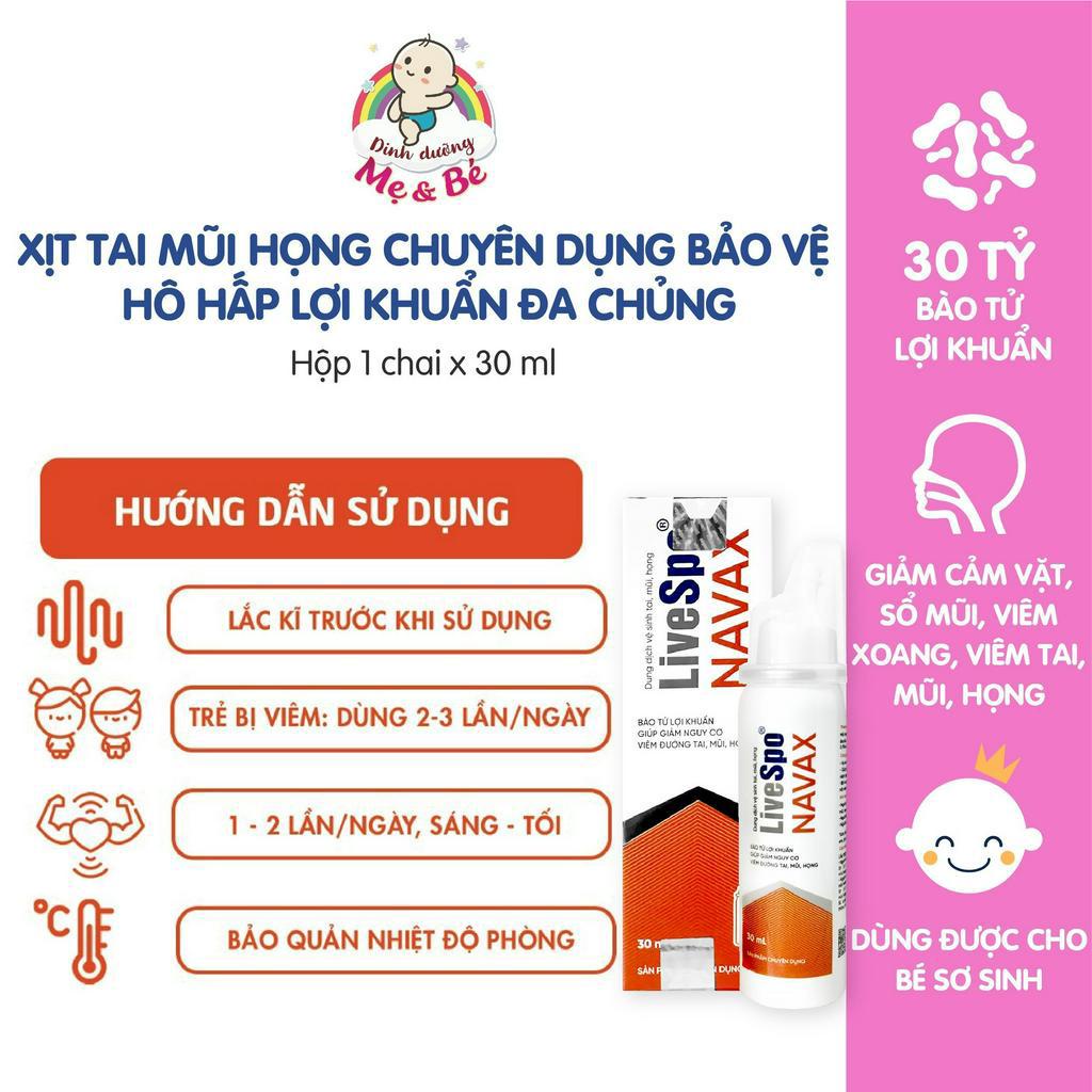 Xịt tai/mũi/họng Livespo Navax chuyên dụng - chống nghẹt mũi, xoang, sổ mũi (Chai 30ml)