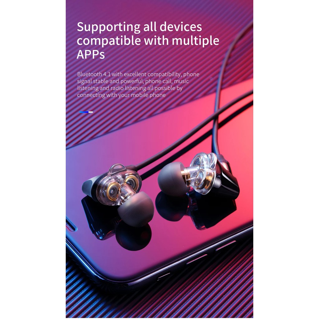 Tai nghe Bluetooth nhét tai Baseus Encok S10 Dual Moving Coils (4 Speakers, Bluetooth 4.1, iP5X waterproofing)