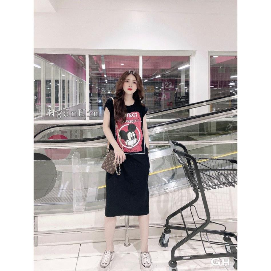 Đầm suông - váy suông họa tiết Chuột Protec- mẫu siêu Hot