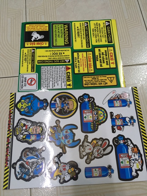 Combo sét cảnh báo giận chịu và stiker nos