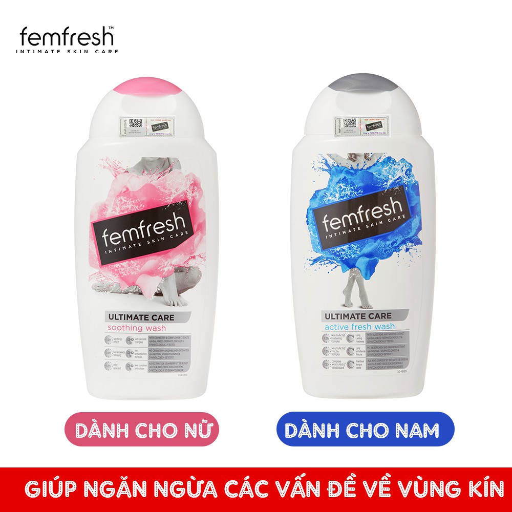 [COMBO DÀNH CHO NAM VÀ NỮ] Mua 2 Dung Dịch Vệ Sinh Chăm Sóc Vùng Kín Sạch Thơm Femfresh TẶNG Kèm Quà Tặng Siêu Xinh