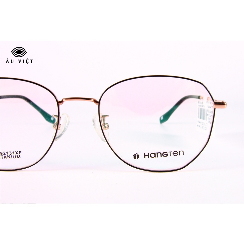 Gọng kính titanium Hangten HT-92131 màu vàng hồng Full box
