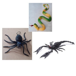 [HÀNG SẴN-SIÊU RẺ] Bộ 3 đồ chơi con Rắn + Nhện + Bọ cạp bằng nhựa shopee. vn|mochi04