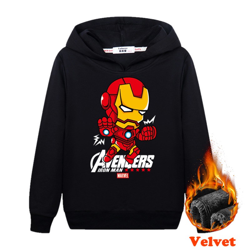 Áo Khoác Hoodie In Hình Siêu Anh Hùng Marvel Cá Tính Cho Bé Trai