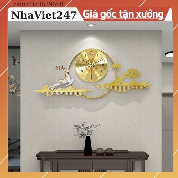 Đồng Hồ Treo Tường cao cấp-Mã 294-Kt=95x45cm-Tranh decor kim loại hiện đại đẹp,rẻ-quà tặng ý ngĩa-bh 5 năm